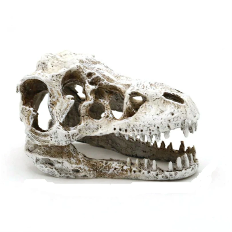 Resin Triceratops Skull Decoration Aquarium Dinosaur Ornaments Reptile Shelter Artificial Dinosaur Fish tank decoration