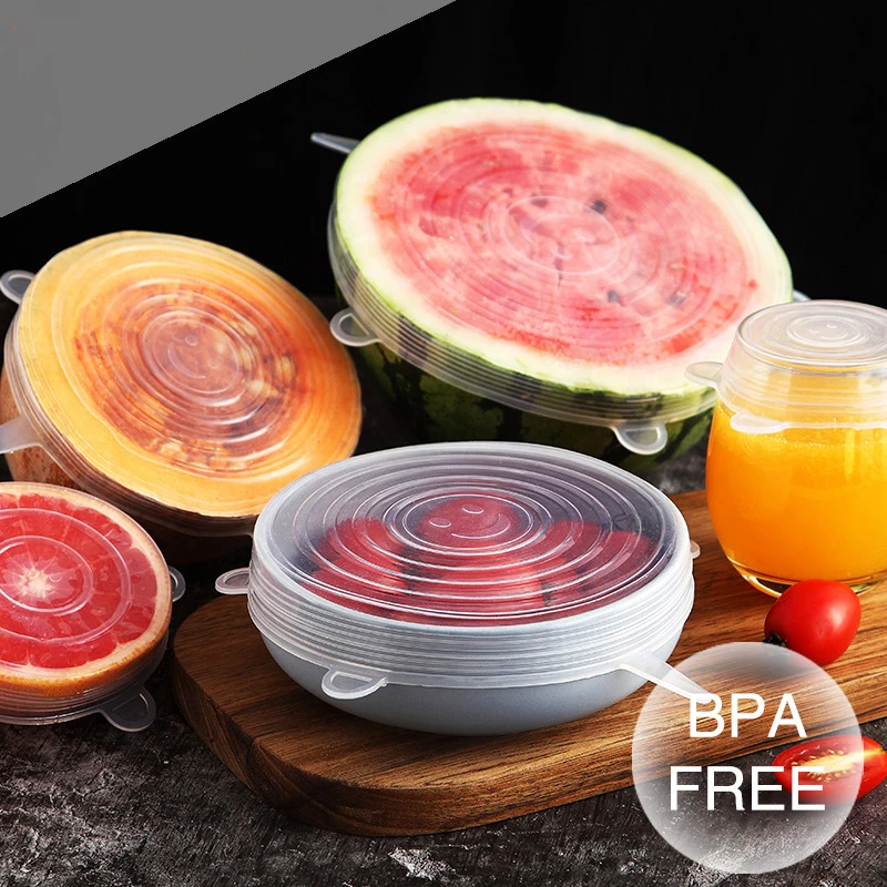 Factory direct price food-grade bottle closures cover seal reusable silicone stretch lids for bowls cups cans