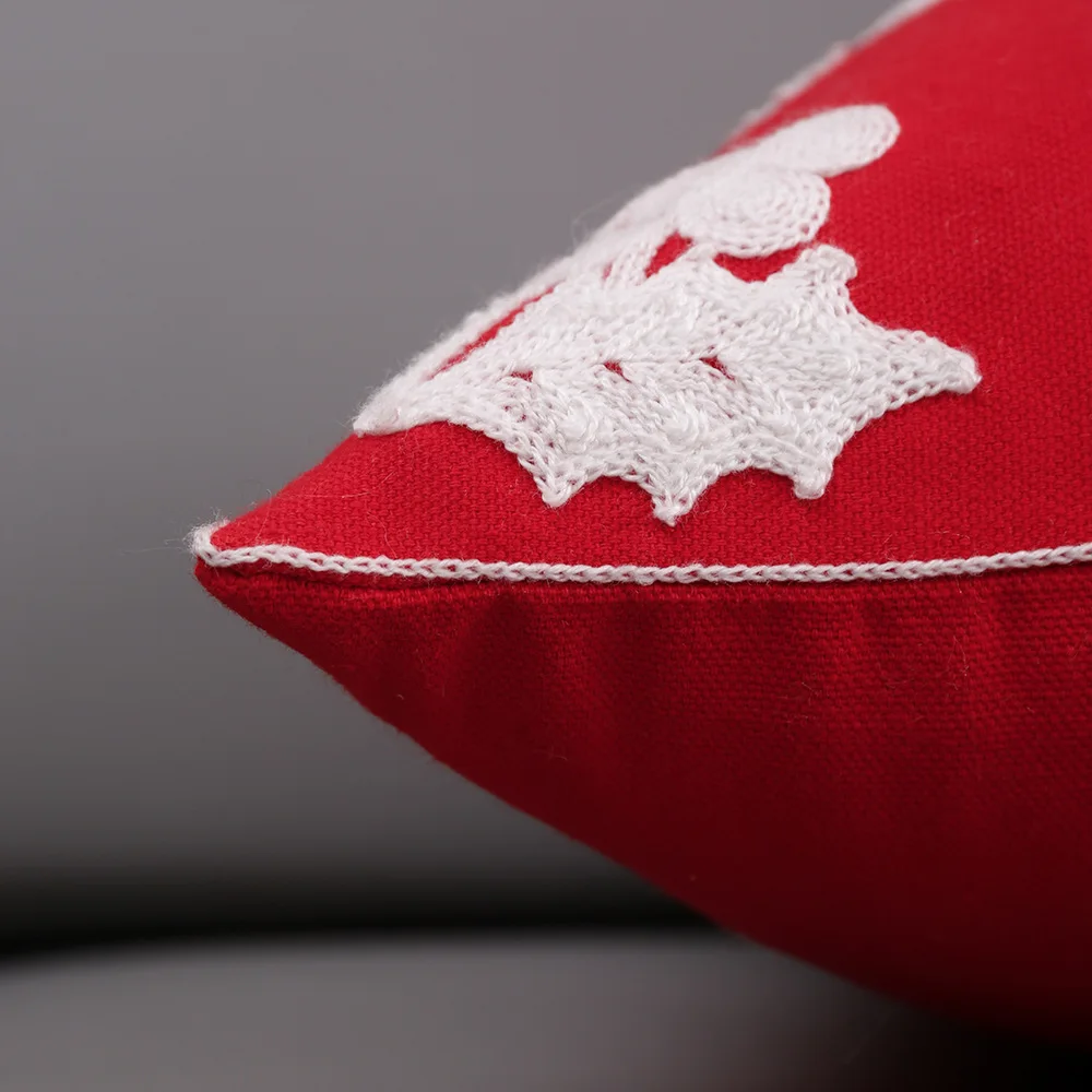 New Home Sofa Cushion Chenille Jacquard Snowflake Holiday Pillow Christmas Throw Pillow Cover