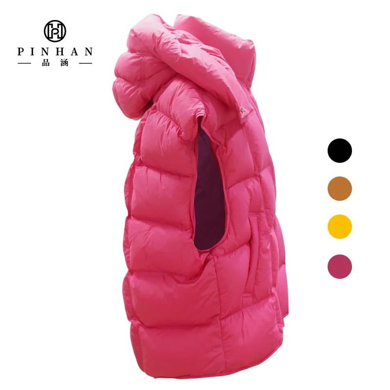 Ultra-Thin Down Vest Plaid Line XL Size Waterproof Cotton Fabric With Fur Embroidery Buttons for Autumn Season