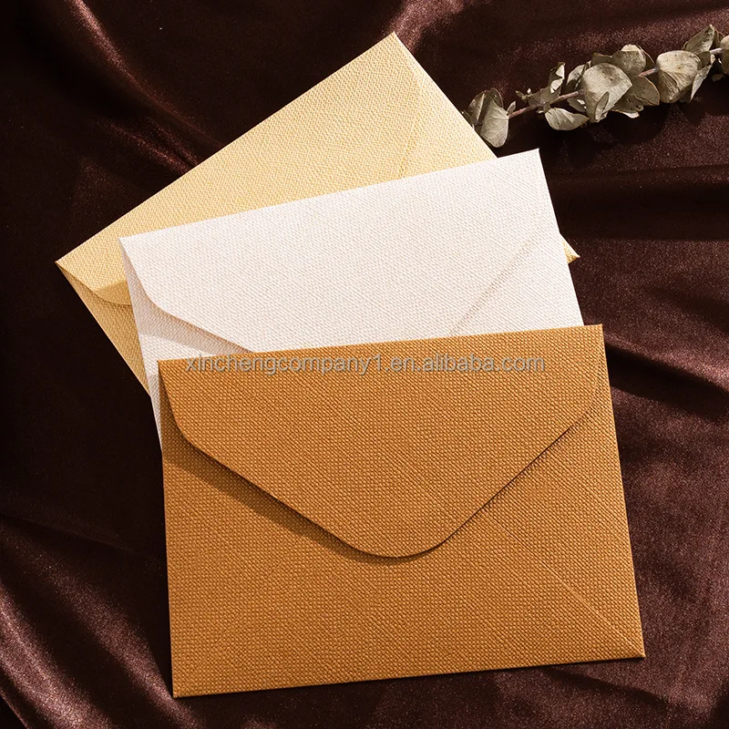 Custom Gold Foil logo design paper cardboard wedding invitation gift card velvet envelope