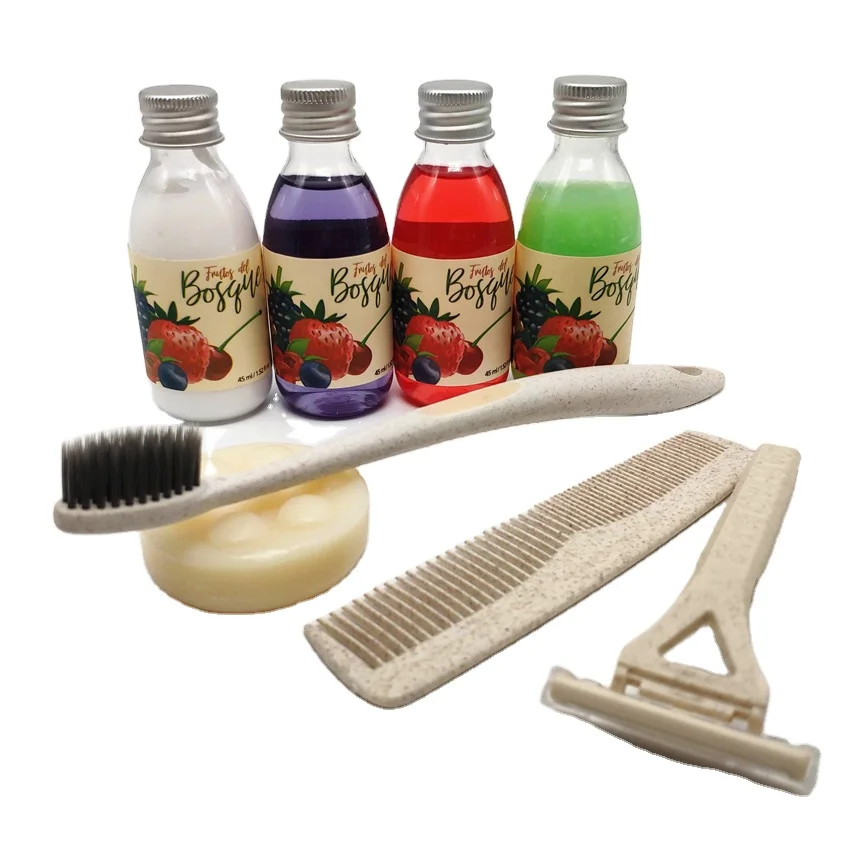 
2019 hot sale organic hotel amenity guest hygiene toiletry set 