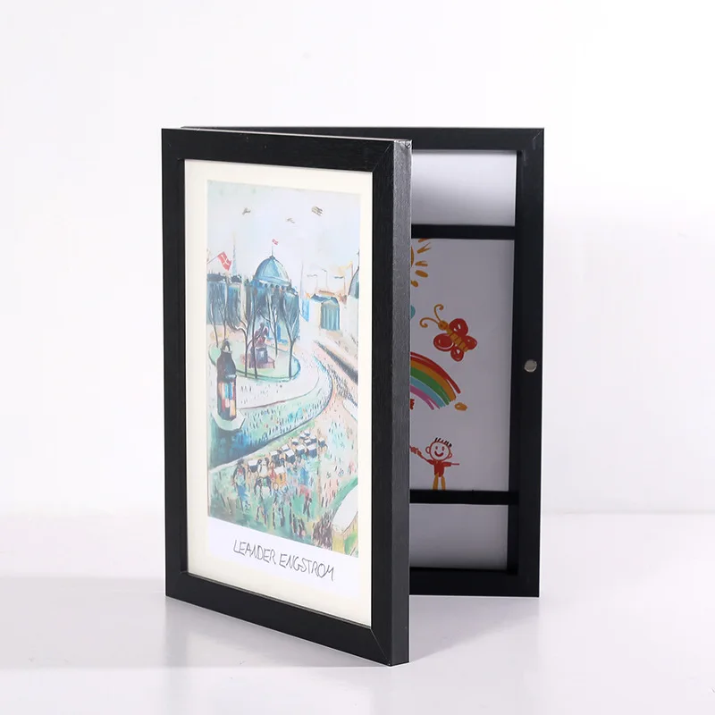 Children Flip Frame Magnetic Drawing Frame Wooden Interchangeable Kids Artwork Picture Art MDF Picture Frame
