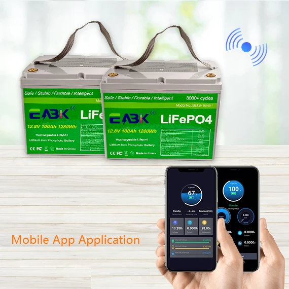 BT беспроводная литий-ионная батарея Bluetooth 12 В 100 Ач 105 Ач Lifepo4 батарея с управлением через приложение
