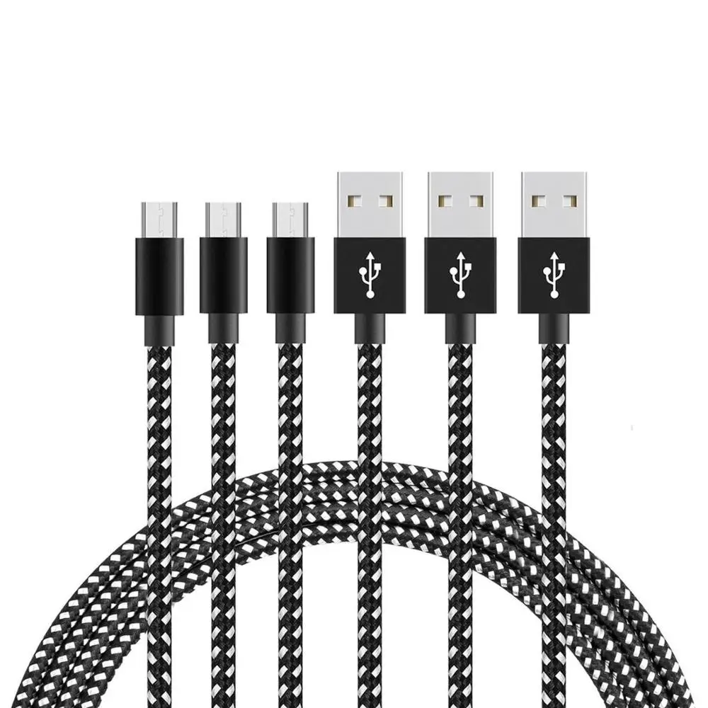  Прочное плетеное зарядное устройство для быстрой зарядки телефона Usb-c микро-кабель 1 м 3