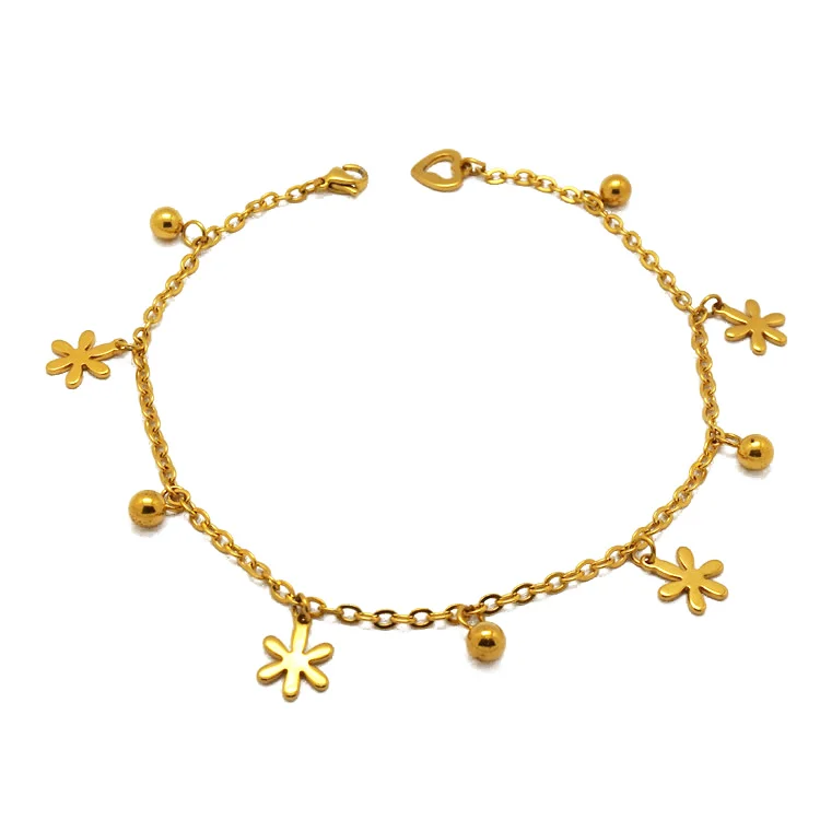 Stainless Steel Summer Beach Women Accessories Silver Cross Charm Anklet