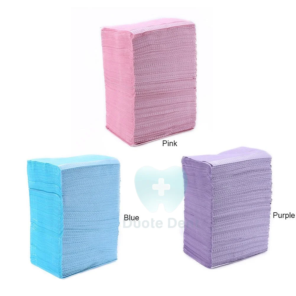 Disposable Water-resistant Scarf Neckerchief Oral Hygiene Dental Bibs with Tie