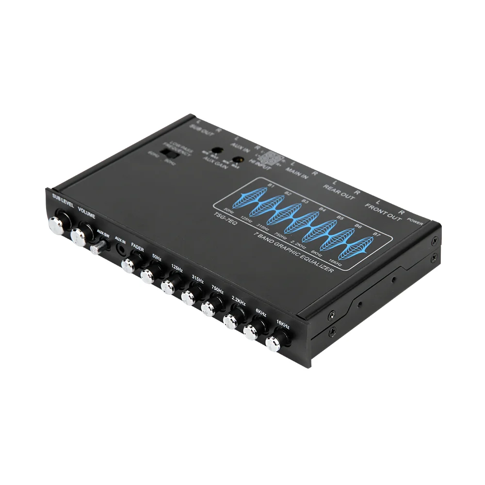 New arrival 7-band Stereo Crossover Car Equalizer For Car Amplifier Adjustable Frequency