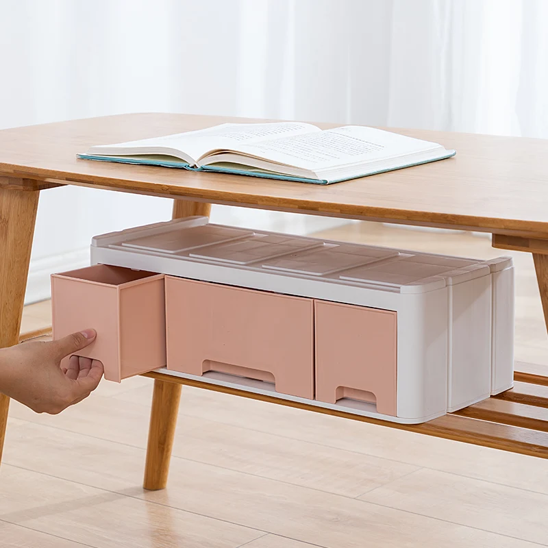 Multifunctional Plastic Desktop Computer Monitor Stand Riser with Storage Drawers