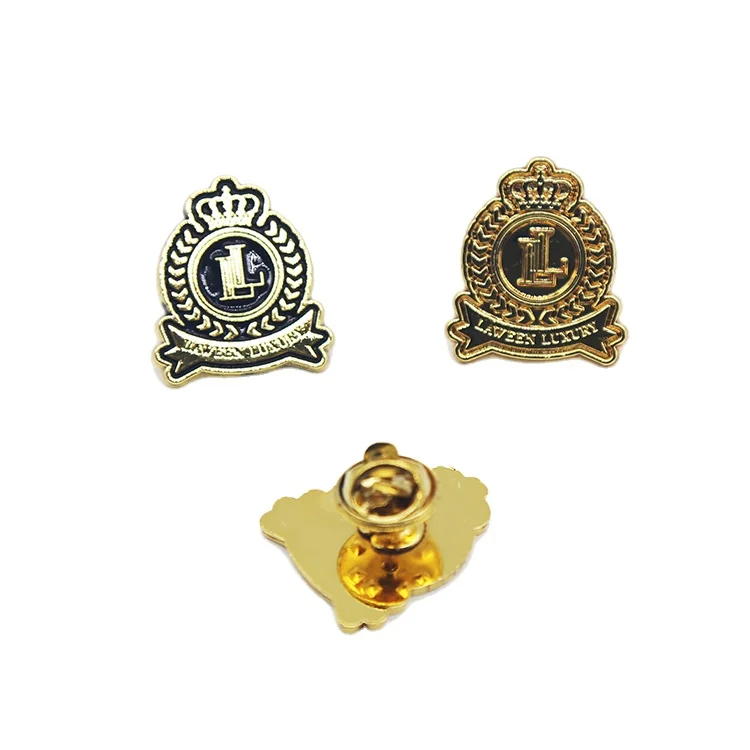 Factory wholesale customizable alloy metal badge lapel pin for clothing bag accessories decoration metal label