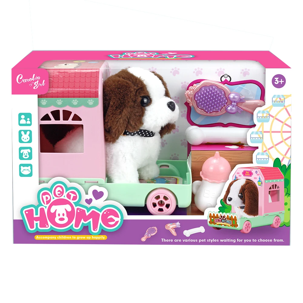 Hot Sale Plush Golden Retriever Toy Interactive Realistic Walking Puppy Electronic Stuffed Animals Pretend Play Toy Set