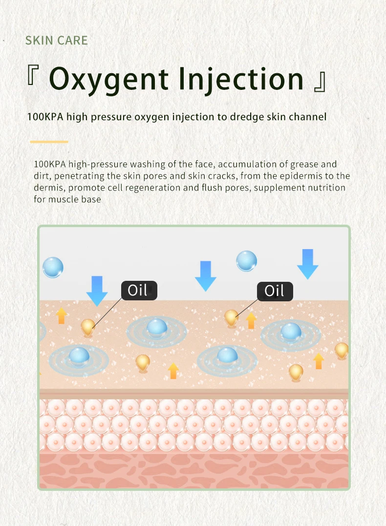 Portable Multi Functional High Frequency Facial Oxygen injection Hydrogen Facial Device Oxygeneo Facial Machine