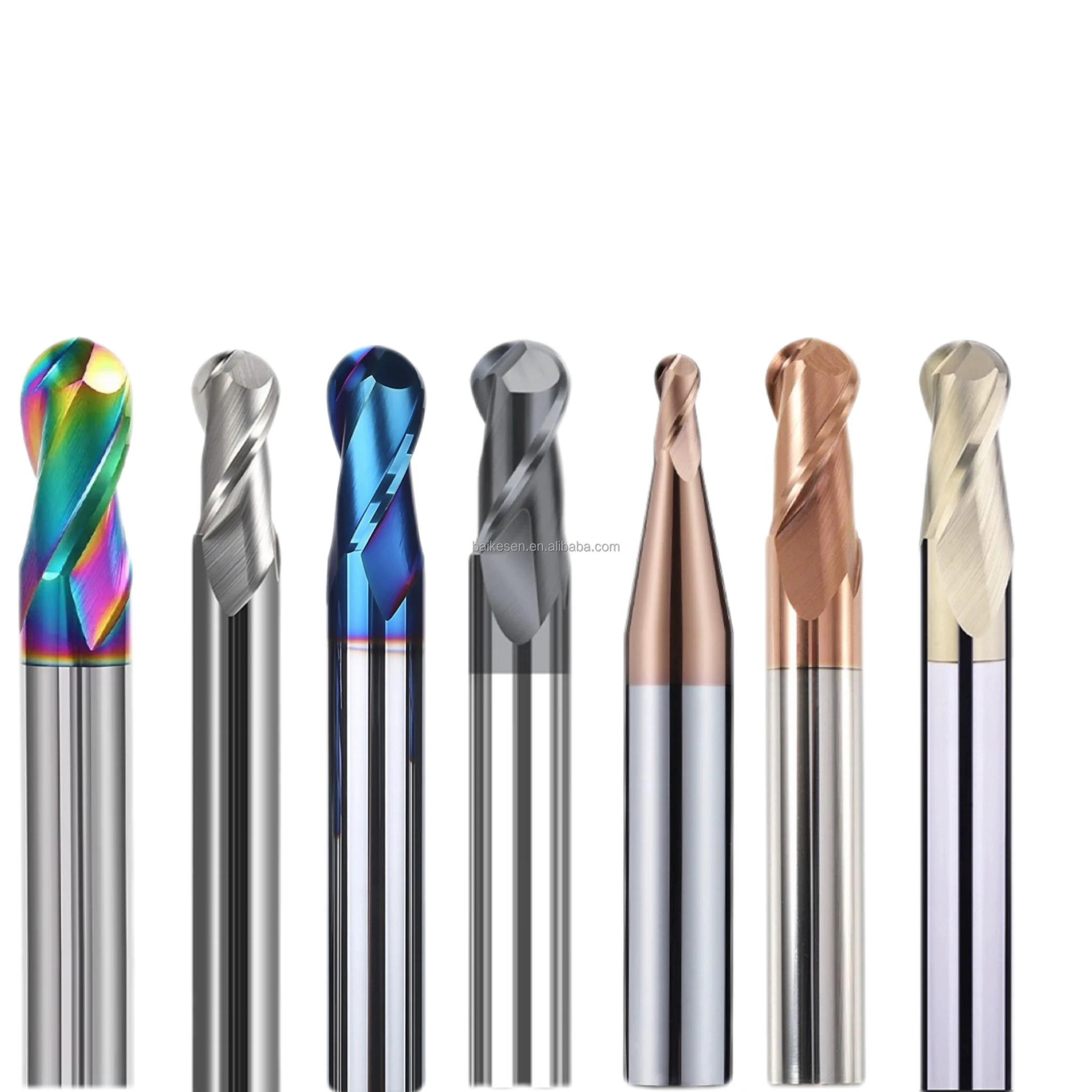 BKS Tungsten Carbide HRC70 2 Flute Ball Nose End Mill round steel 10mm Ball Nose End Mill Cnc Router Bits For steel