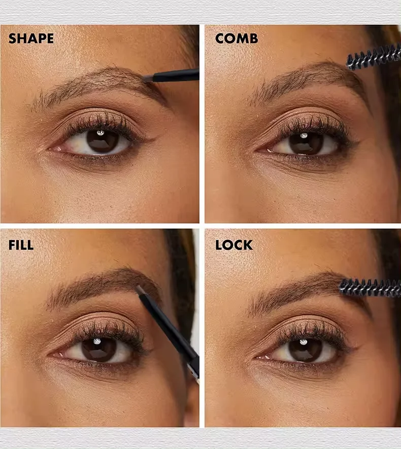 Wholesale no logo eye brow pen high pigmented waterproof eyebrow pencil private label