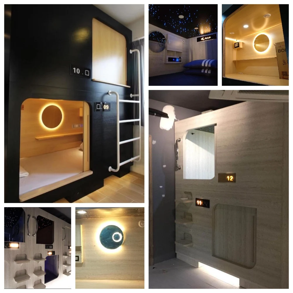 
Modern Style Soundproof Wooden Single sleep pods capsule bed sleepbox hotel funiture resting bed For Sale 