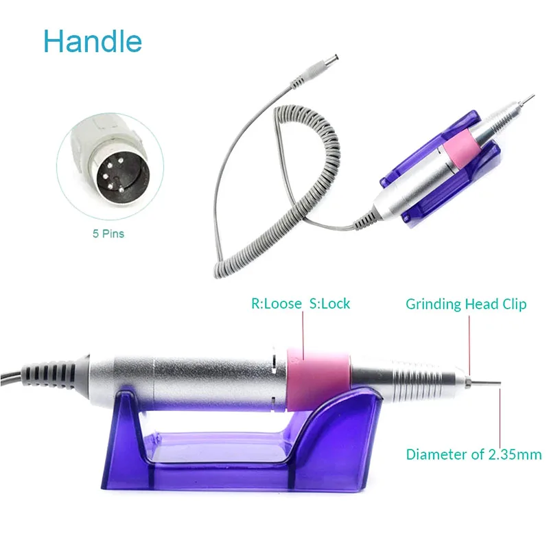 Wholesale 7 Colors Electric E File Nails Machine Portable Brushless Salon Polishing Safety Nail Drill
