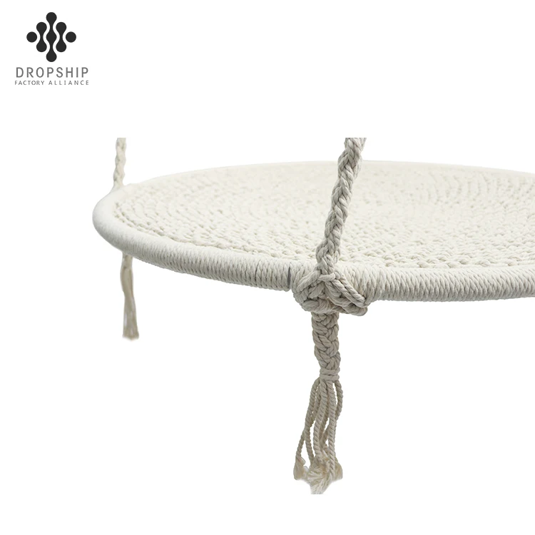 Dropship SA-233 Cotton outdoor children tree web round rope cotton net garden patio swing chair