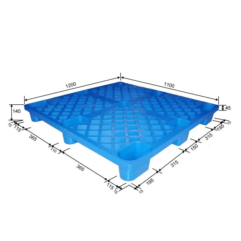 1200*1100mm China Manufacturer Cheap Price Light Duty Export 9 feet Plastic Pallet Mesh Surface Disposable HDPE Plastic Pallet