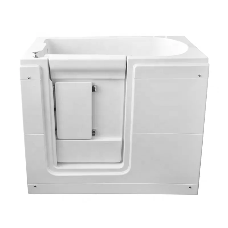 Acrylic walk in bathtub elder walk in tub rectangle bath for disabled people shower space saver compact design