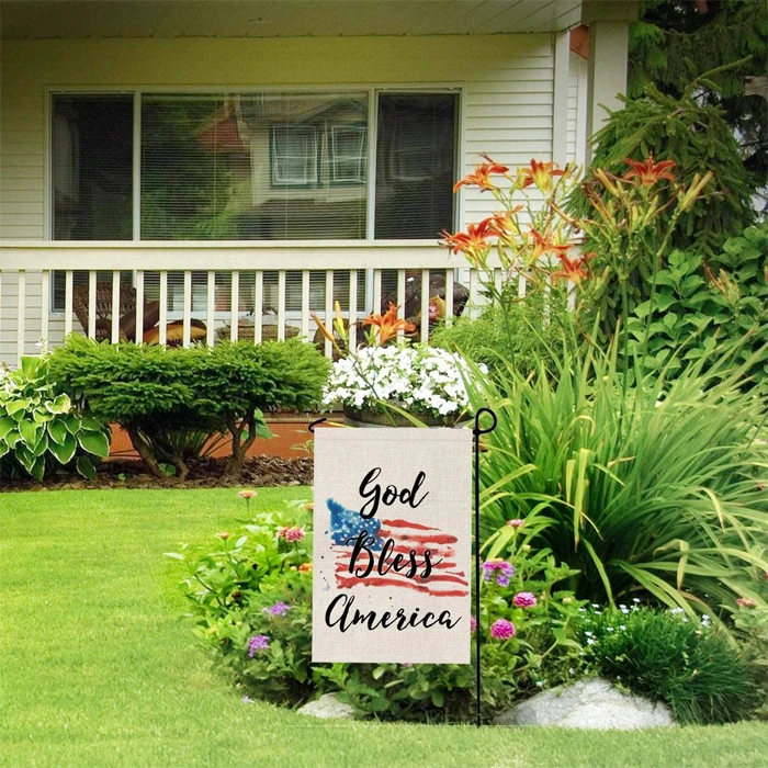 Sublimation Blank Double Printing Advertising Words Party Garden Decoration Country Blue White Red Custom Flag