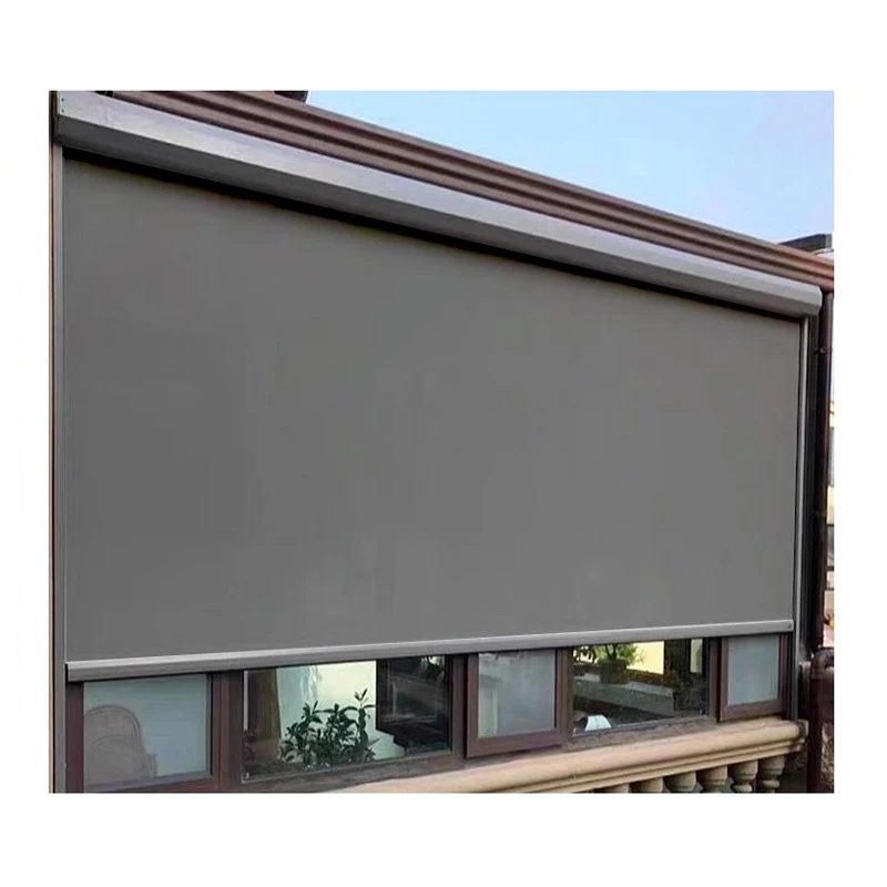 Windproof Custom Motorized Outdoor Patio Smart Blinds Outdoor Zip Track Screen