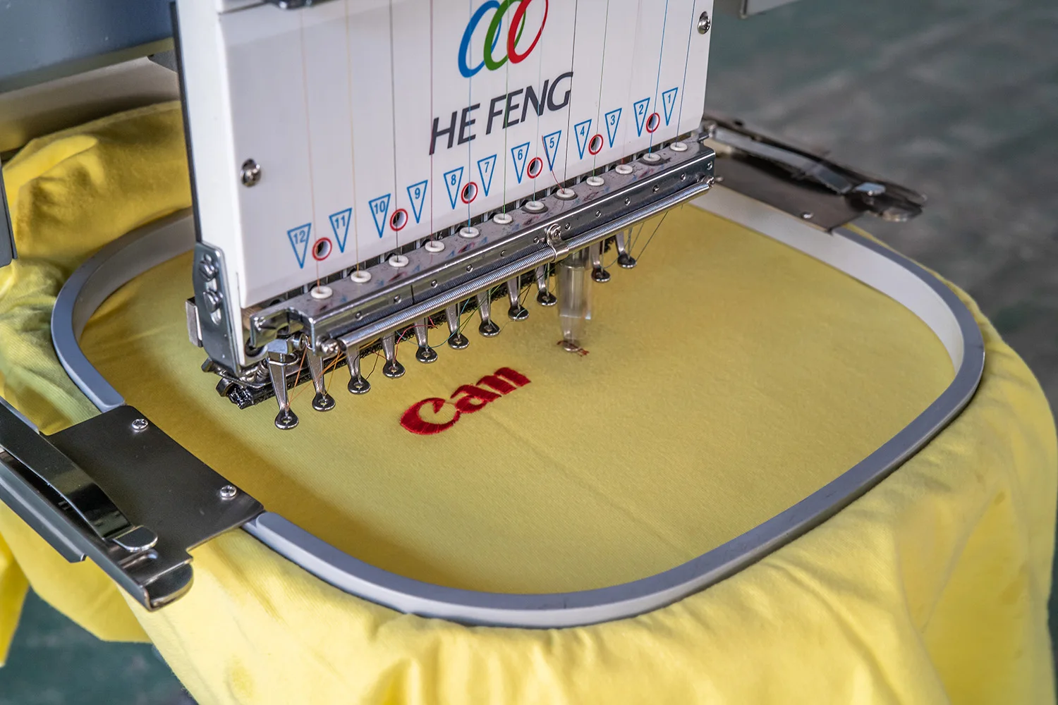 Hefeng Factory Direct Sales High Quality Single Head 12 Needles Cap Embroidery Machine Professional Service