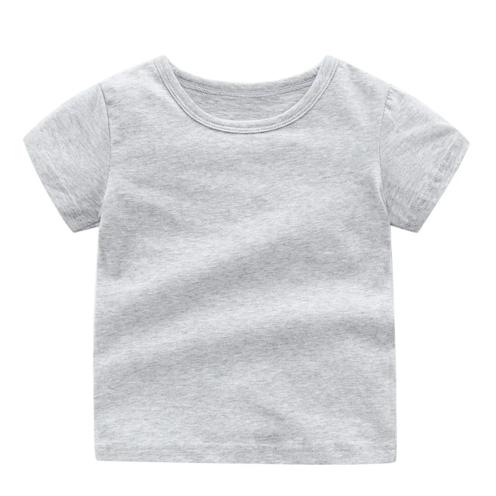 Unisex Personalized Infant Toddler Baby Basic T-Shirt Short Sleeve Solid Color Kids Plain Blank Tees Shirts for Boys Girls
