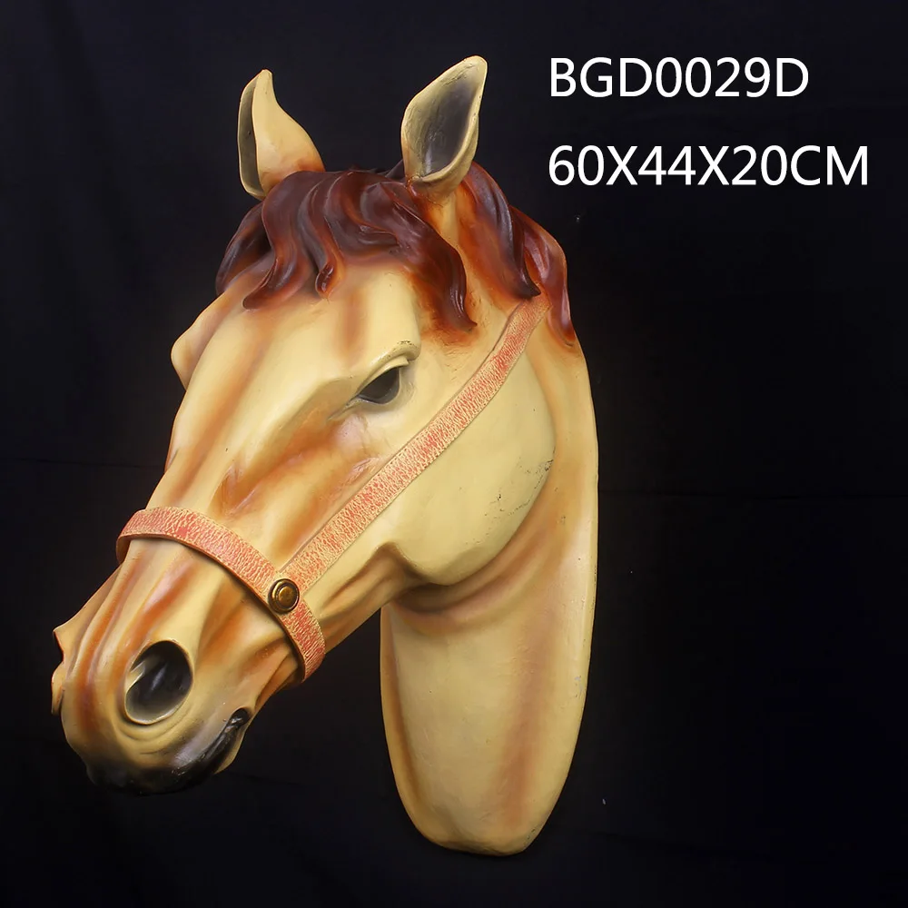 Artificial resin animal statues life size horse head