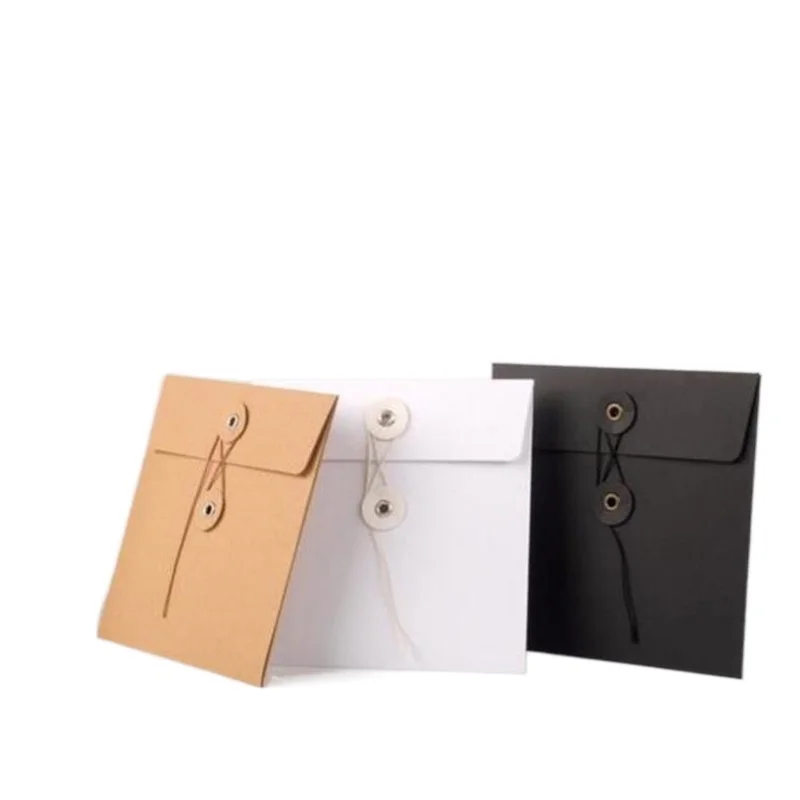 500pcs Kraft Paper Bag CD DVD Packing Wrapping Sleeves Envelopes Packaging Holder Cover Durable Brown Black White