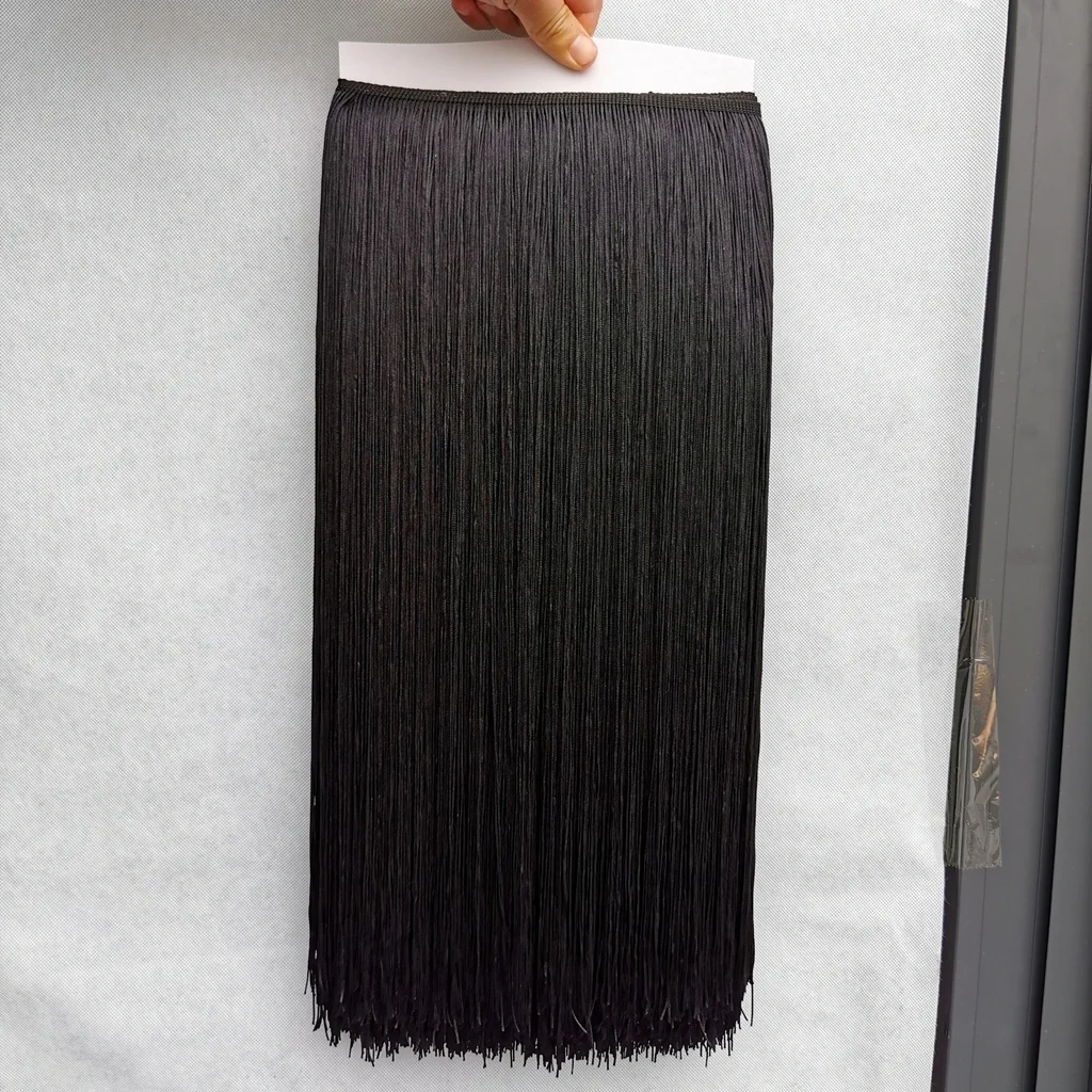 Wholesale 50CM 20Inch Long Silky Polyester Fabric Fringe Tassel Trim for Fashion Dress