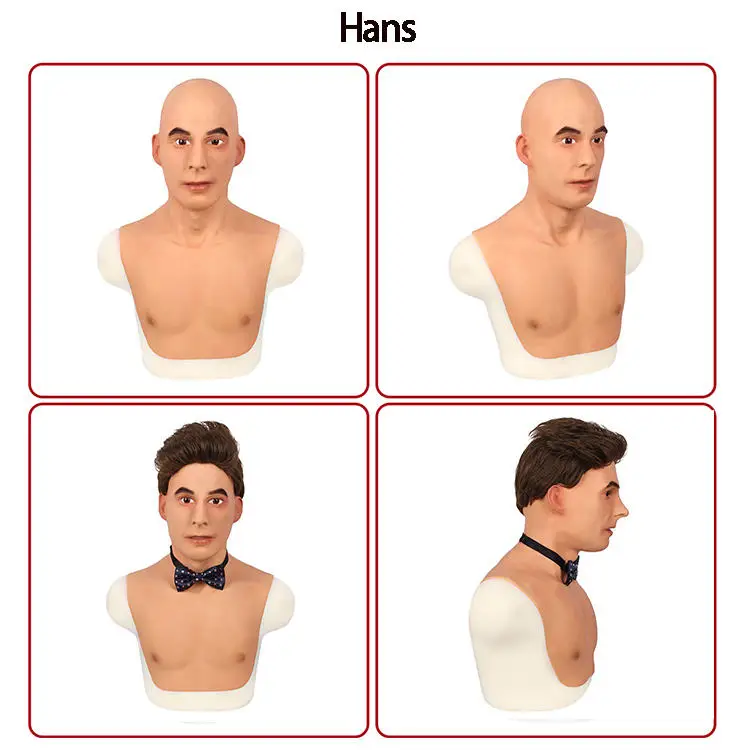 Wholesale Silicone Full Head Mask Different Ages Male Face Realistic Expressions For Cosplay Party Drag Queen Masquerade Ball