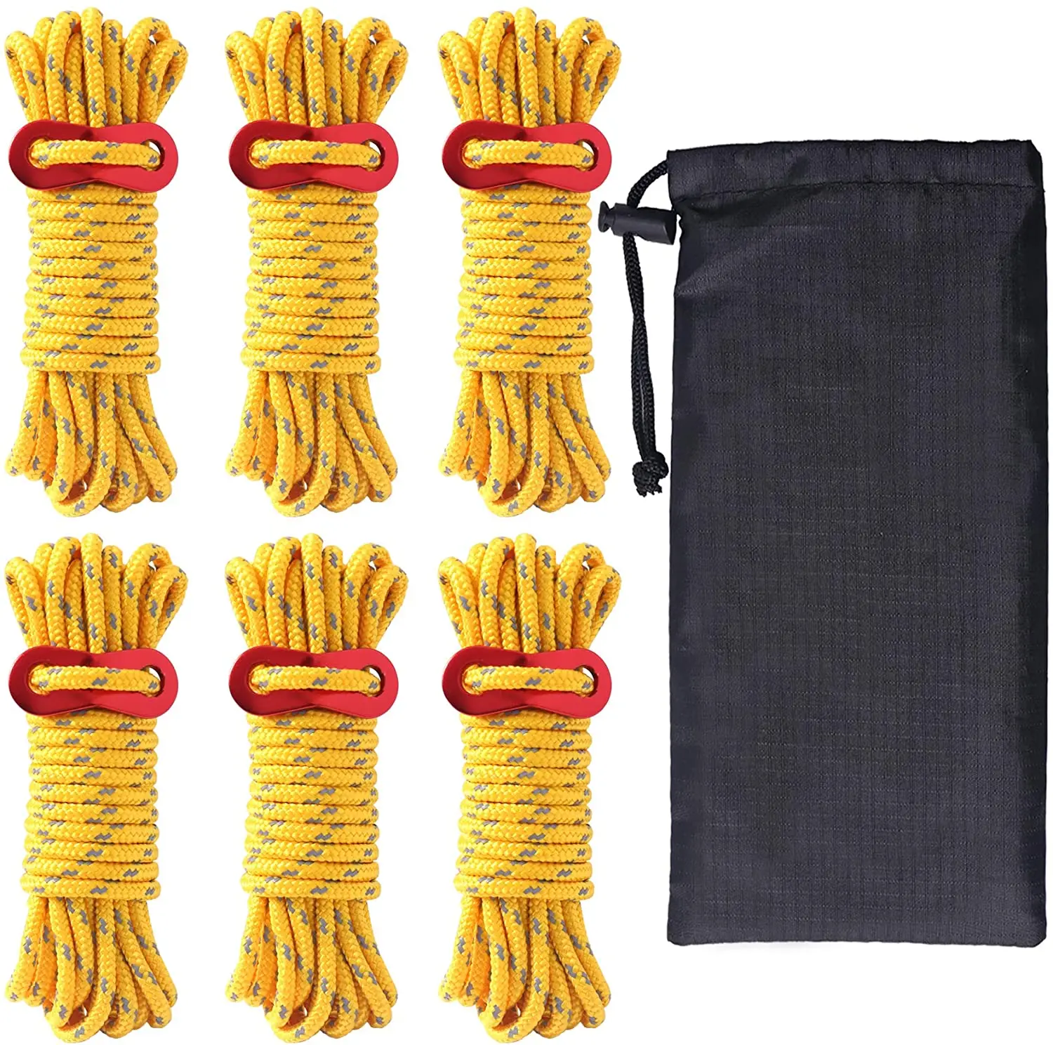 Selling Top Quality Custom Size Camping Accessories Reflective Tent Rope