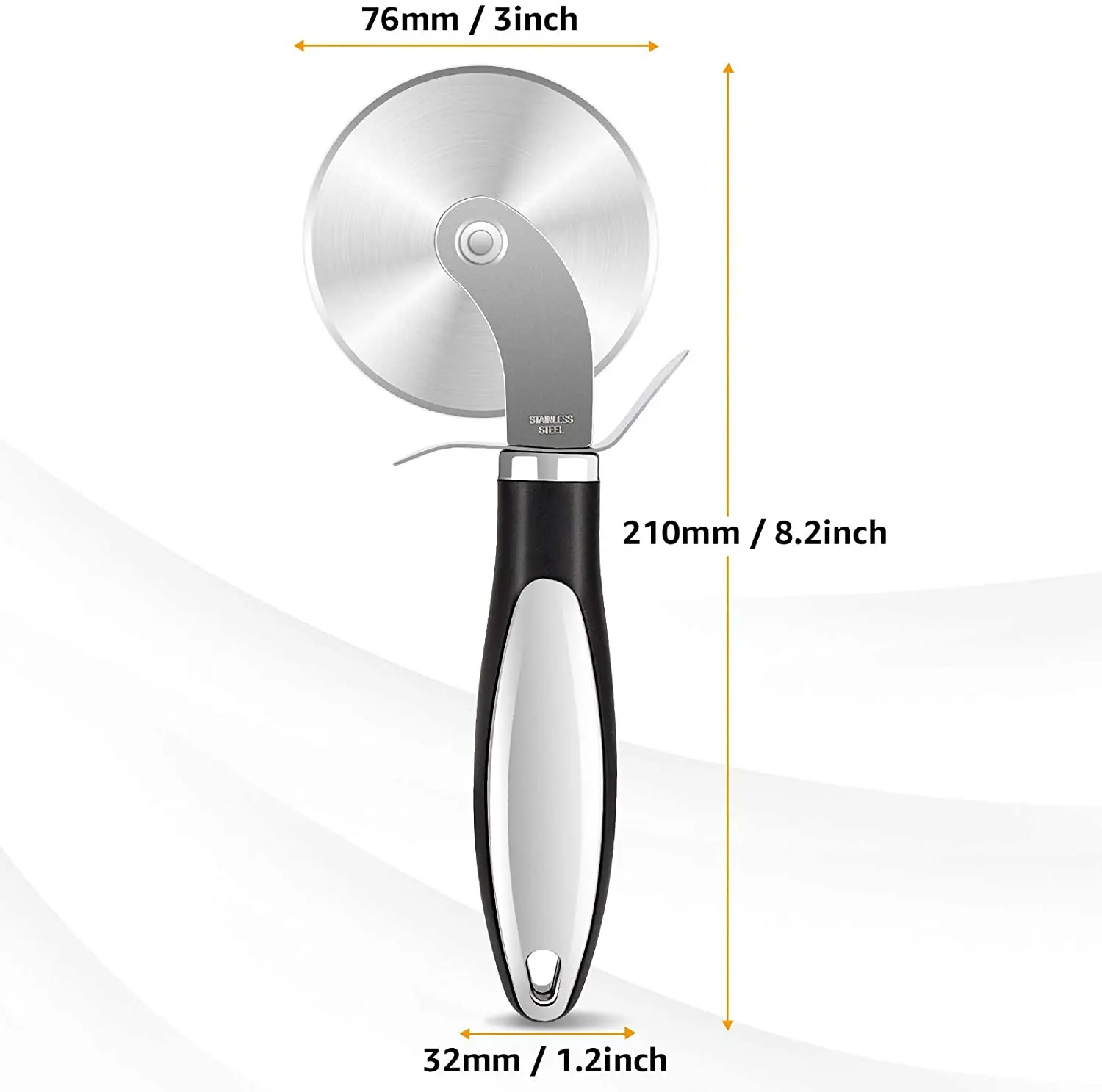 Premium Kitchen Pizza Cutter Wheel Pizza Cutter Super Sharp and Easy to Clean Black Cortador De Pizza