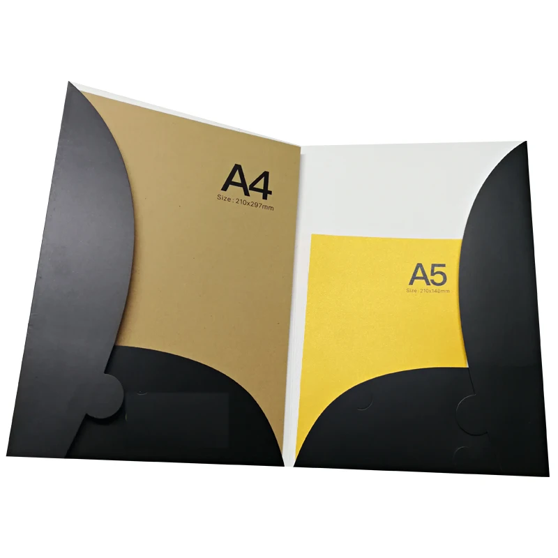 9*12' factory printing  A4 A5 Paper/Document Presentation File Folders Custom Logo for File and Business Folders with Pockets