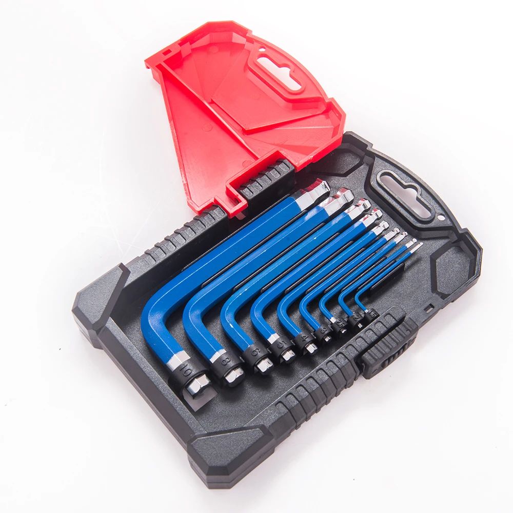 9pcs multi bike bicycle repair hand tool kit metric ball point head allen hexagon hex key wrench set