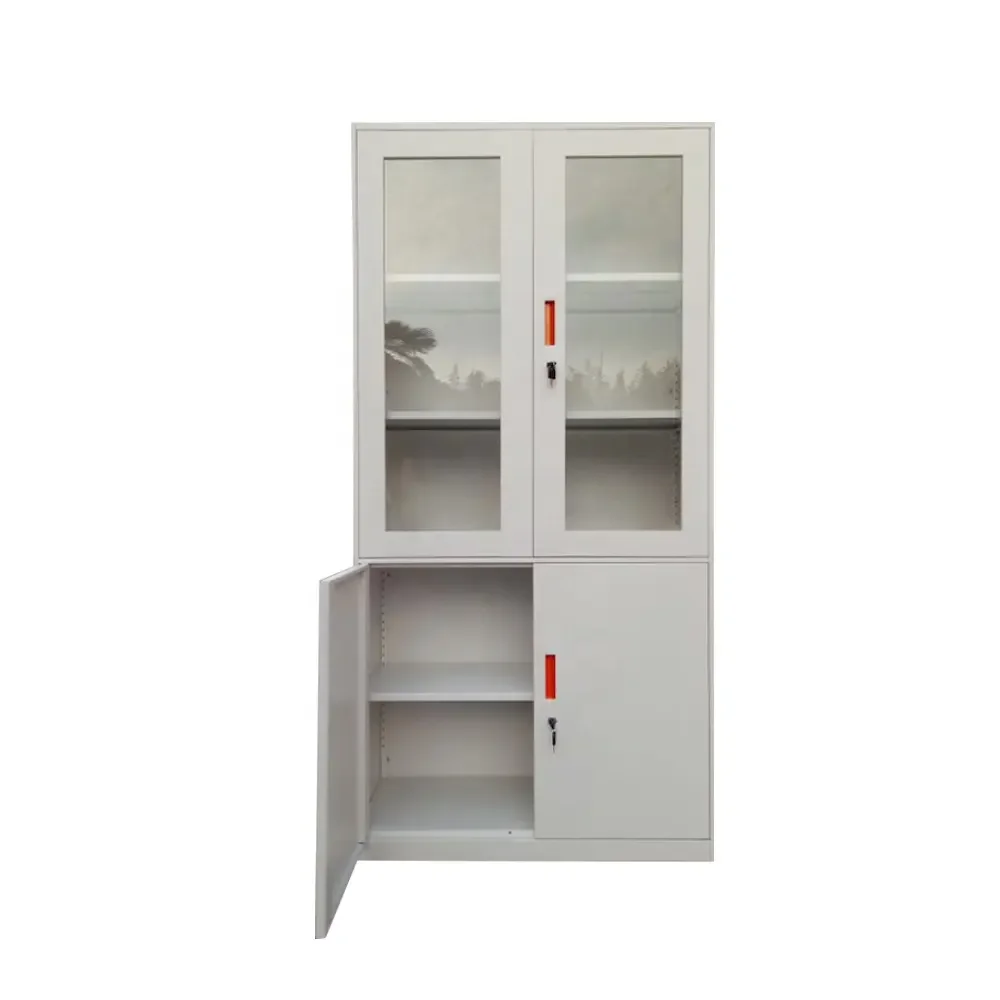High quality Office Furniture glass door file locker filing Cabinet Metal Cupboard Steel file cabinet For Document