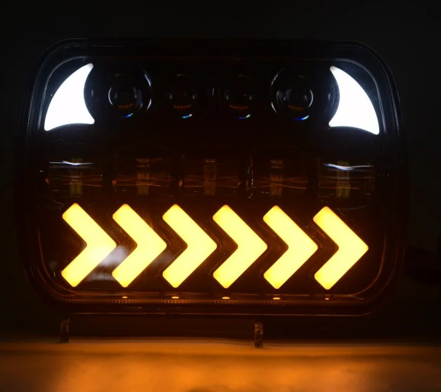 Arrow angel ring design turning signal light  DC12-65v wide voltage 45W led headlight 7inch