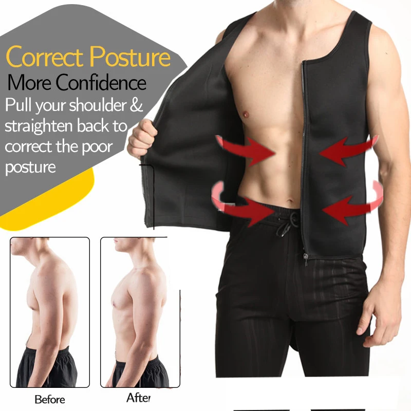 2024 Outdoor Fitness for men indoor training Slim Sweat Shaping shirt Sauna vest Weight loss double belt waist training Shaper