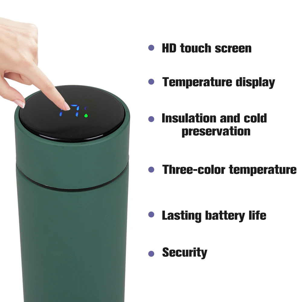 High Grade 500ml Vacuum Thermoses Insulated Stainless Steel Smart Water Bottle for School Student