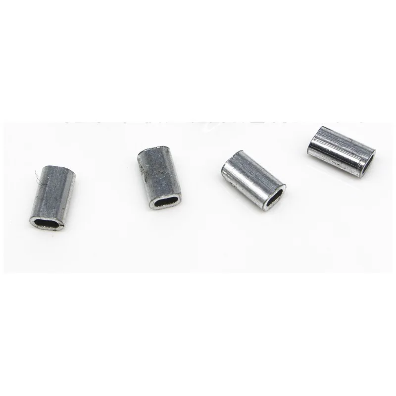 1000 pieces/bag round and oval fishing gear aluminum tube  aluminum fishing line crimps sleeves fishing tube  aluminum sleeve