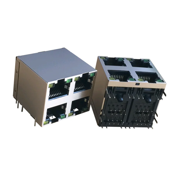 E5J88-C4AJA1-L без магнетизма 2x2 порта RJ45 разъем