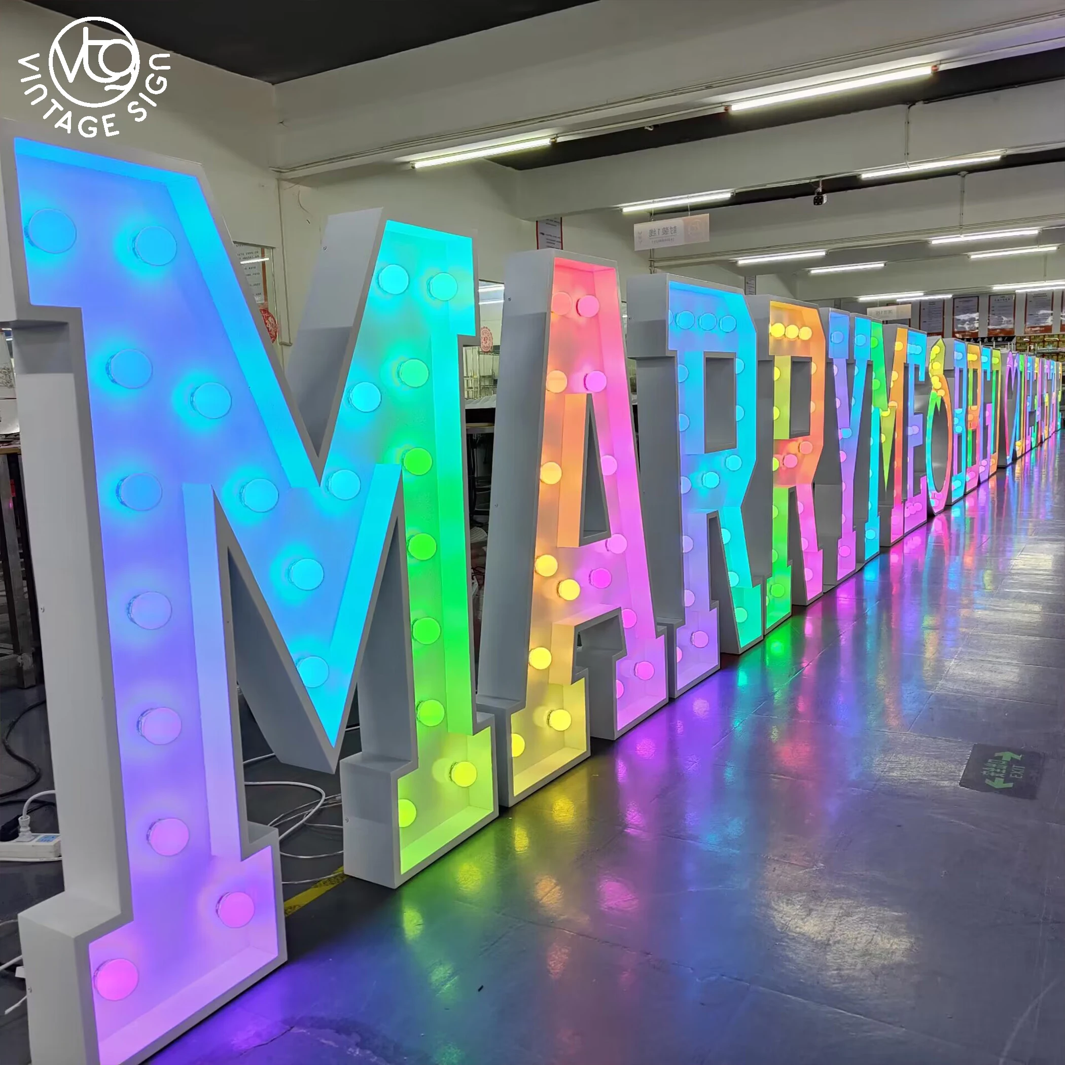 Love Letterst Hole-punch Letter Numbers With Lights Light Up Marquee 4ft Letter With Light Bulbs