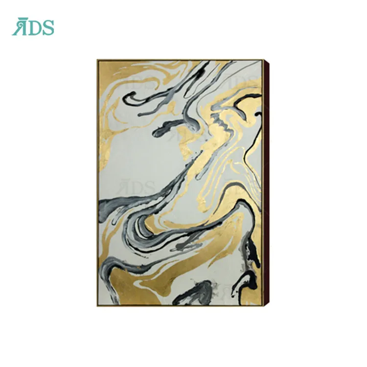 Wholesale Stretched Canvas Abstract Gold Living Room Painting Art