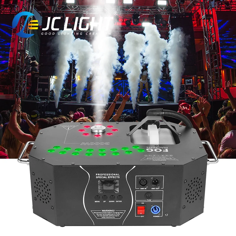 Jc Dj Disco 3000W 24Pcs Rgb Led Air Column Smoke Fog Machine Remote Dmx Smoke Machine For Wedding Stage Events Equipment