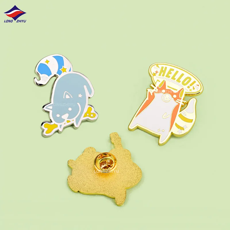 Longzhiyu enamel pins plant wholesale metal anime lapel pin badge custom cute cartoons logo design pins