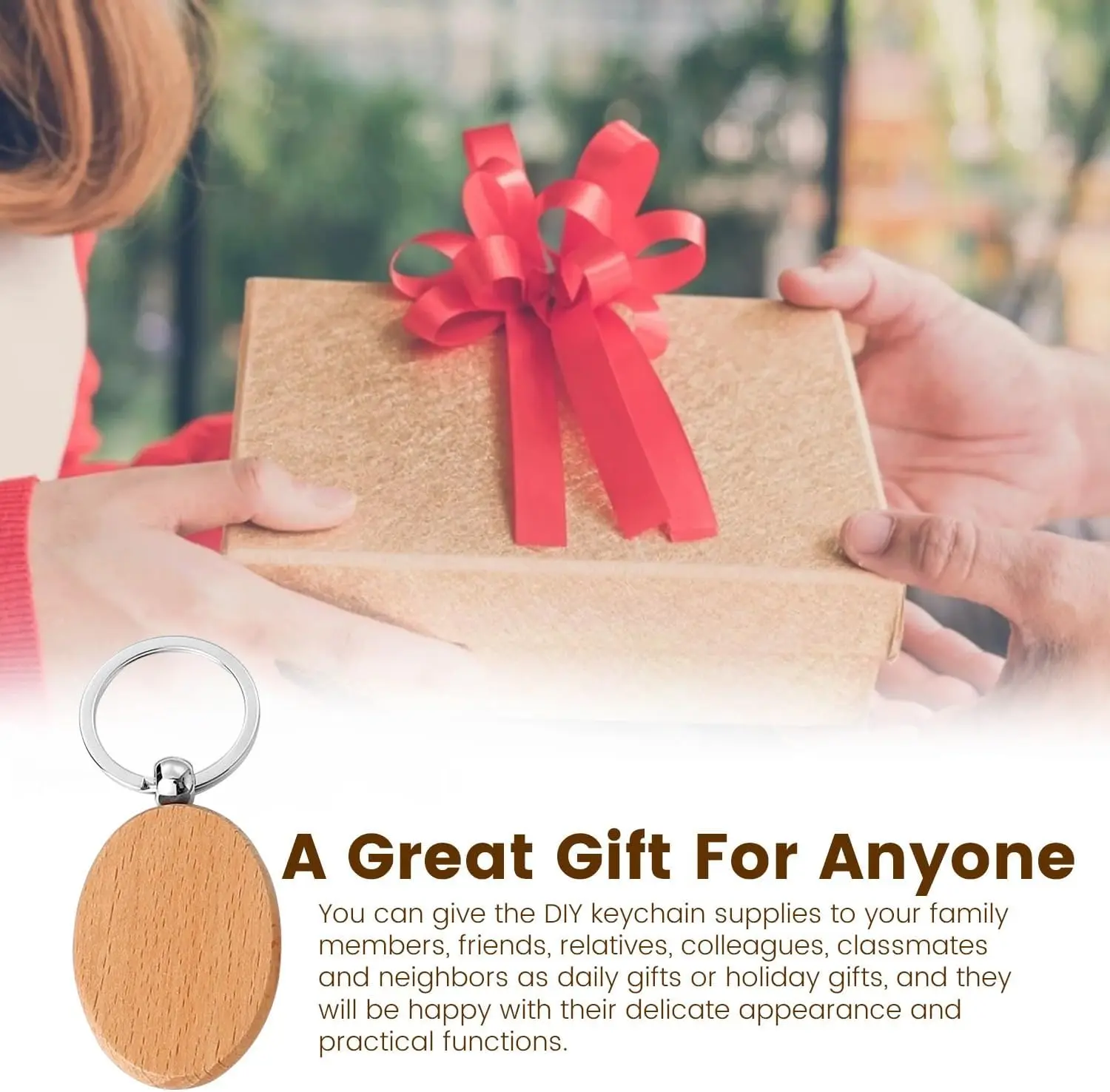 Daily Life Convenient Use Decoration Different Shape Wooden Keychain Blank
