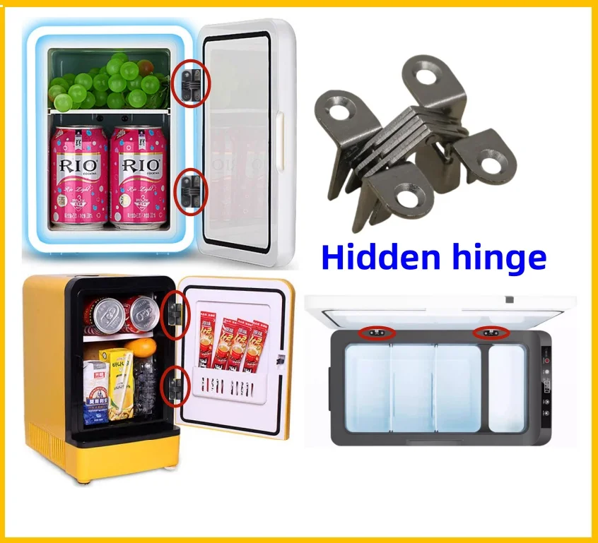 Invisible mini automation equipment 180 110° hidden portable fridge hinge stainless steel 304 car refrigerator door cooler hinge