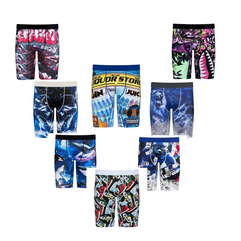 Fashion  teenage boxers IKA polyester quick dry breathable logo custom cartoon printed children underwear boy kids boxer