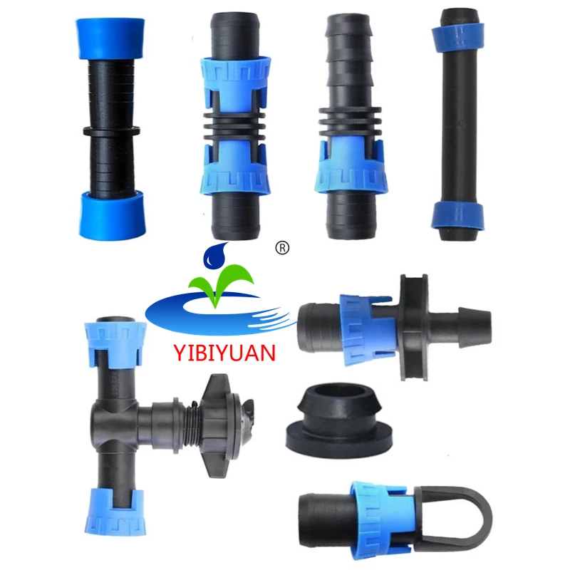 Agriculture irrigation pipe fittings 16mm drip tape connectors drip irrigation fittings