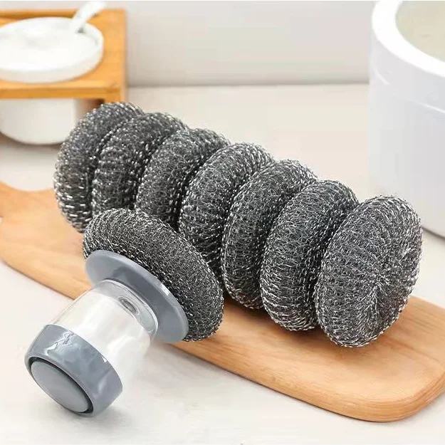 Automatic Liquid Dispenser Pot Dish Washing Brush Cleaner Palm Sponge Dish Cleaning Brush  Kitchen Soap Dispenser Brush